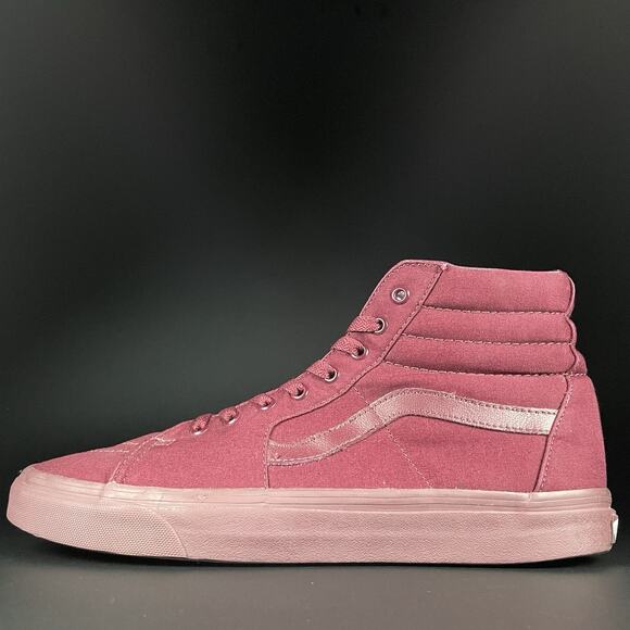 Vans Other - Vans SK8 Hi Men’s Size 12 Burgundy Canvas Skate Sneakers Casual Shoe Lace Up EUC